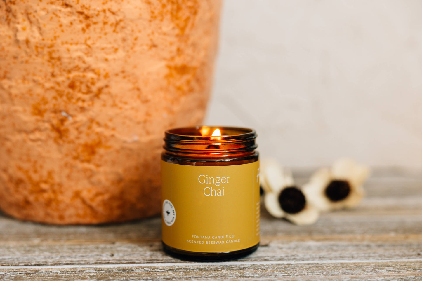 Ginger Chai Essential Oil Beeswax Jar Candle